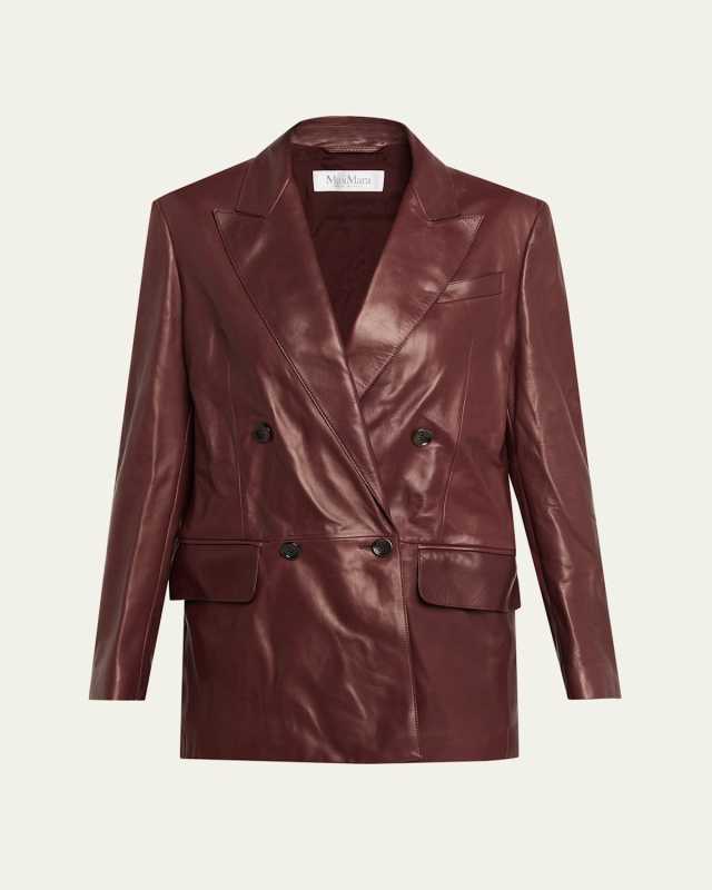 Duse Leather Double-Breasted Jacket